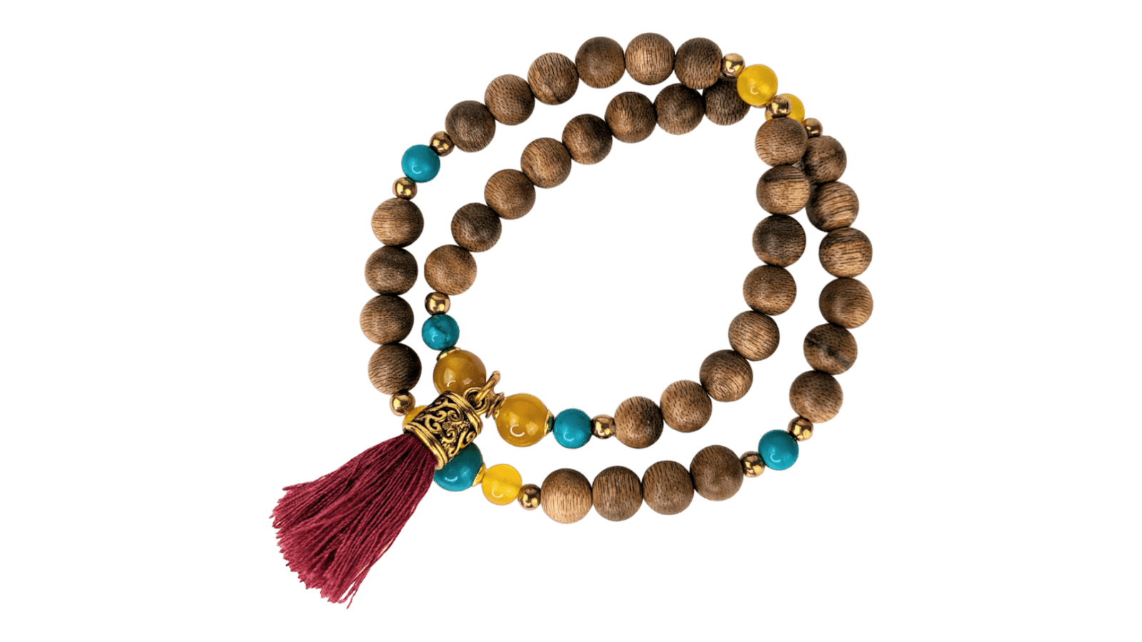 Elysian Harmony - an Agarwood bracelet with Turquoise and Yellow jade -