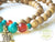 Agarwood, Agate and Turquoise bracelet -