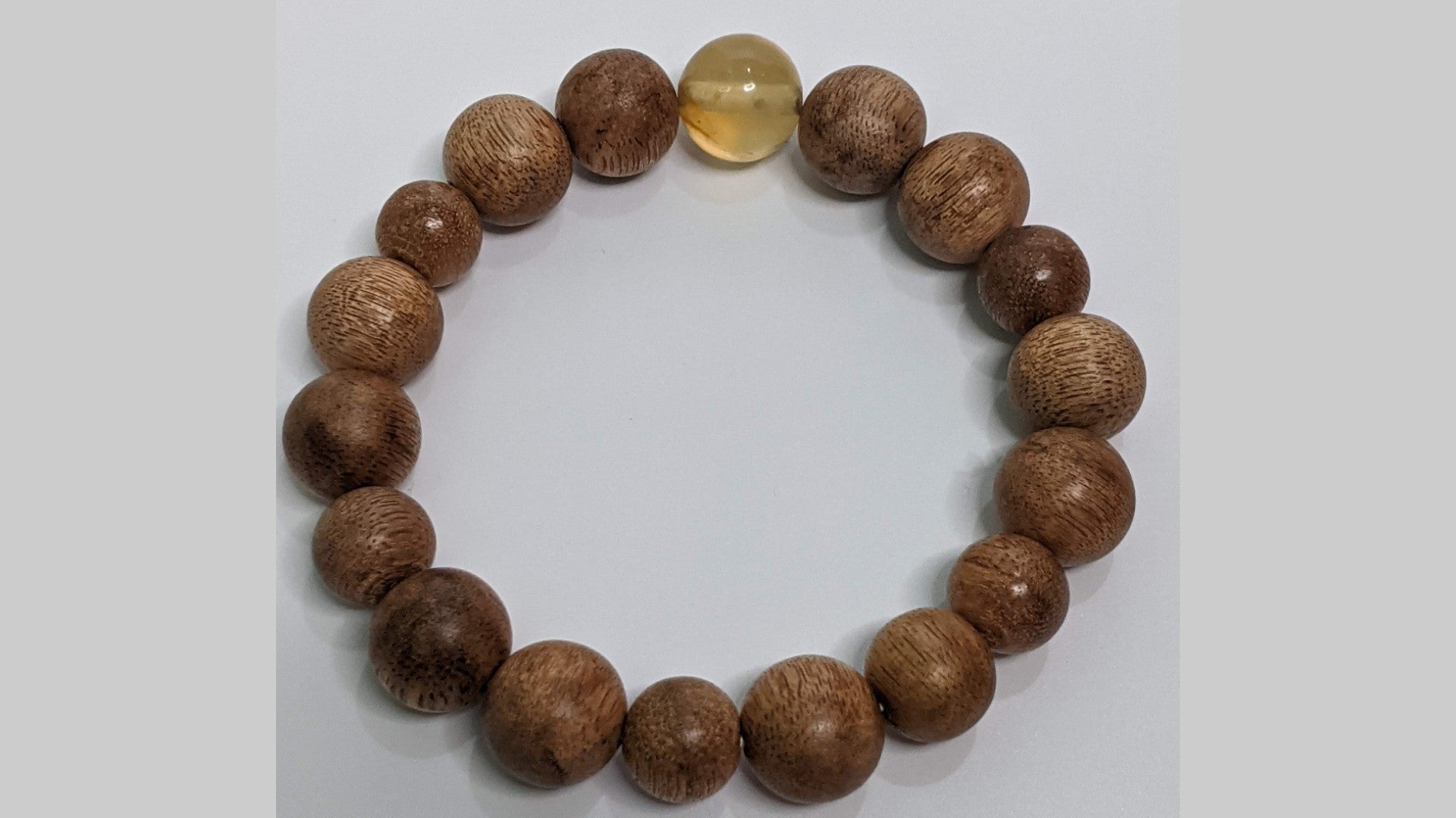 Rare Blue Amber and Vietnamese Wild Agarwood Bracelet -