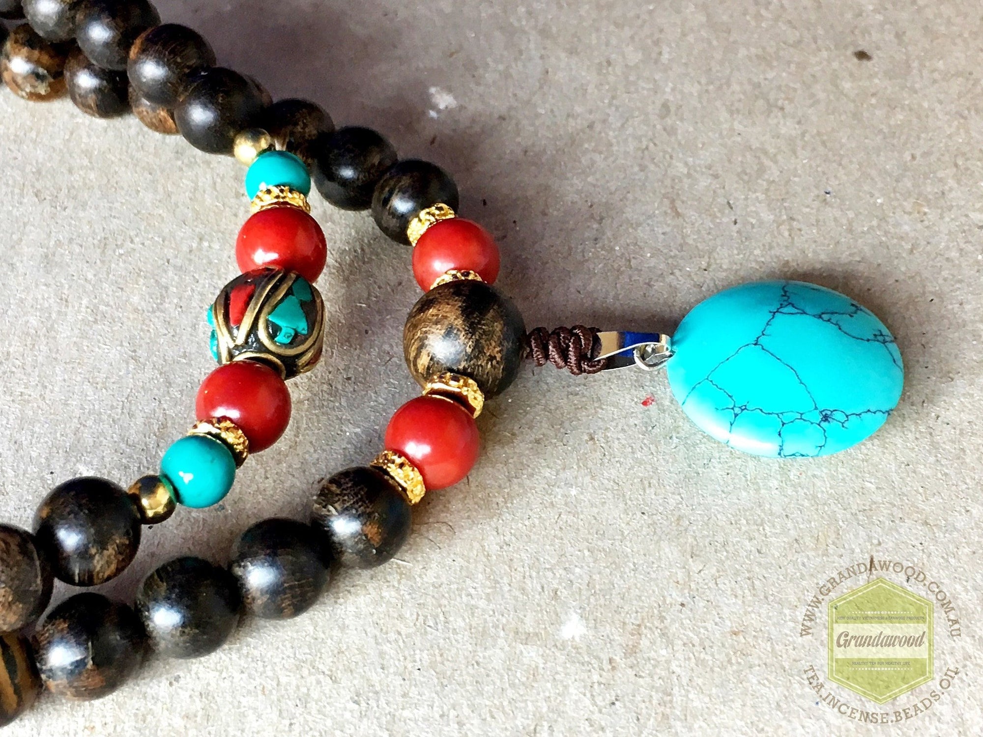 SOLD- Agarwood Mala 108 mixed with Nepalese beads -