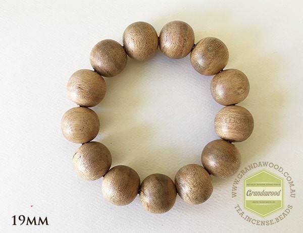 Vietnamese Cultivated Agarwood Bracelet bead size 15 mm-19 mm - 19mm