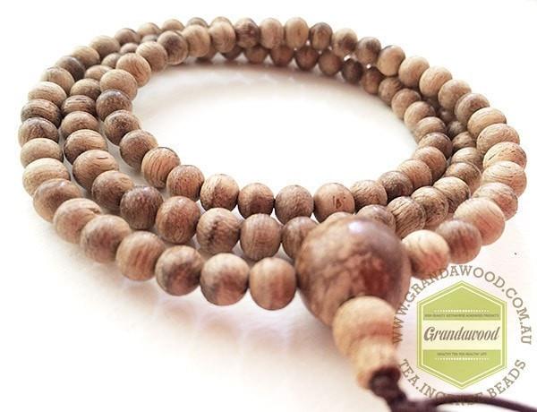 SOLD- Wild Agarwood natural prayer 108 mala beads from Papua New Guinea (PNG) 6mm -