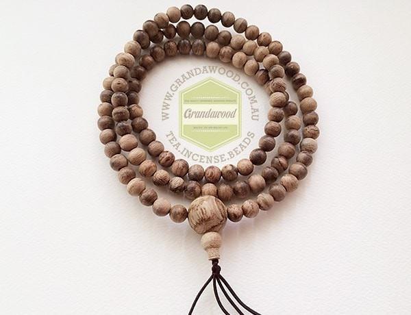 SOLD- Wild Agarwood Natural prayer 108 mala beads fromPapua New Guinea (PNG) 8mm -