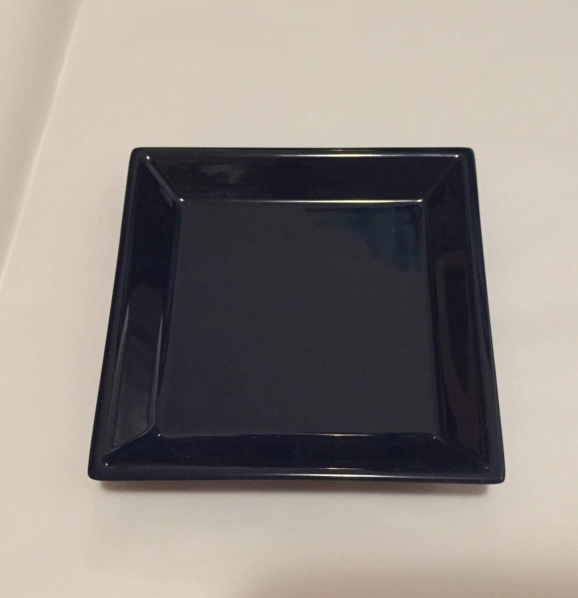 Incense Tray Ceramic Square (Blue/ Black) by Shoyeido -