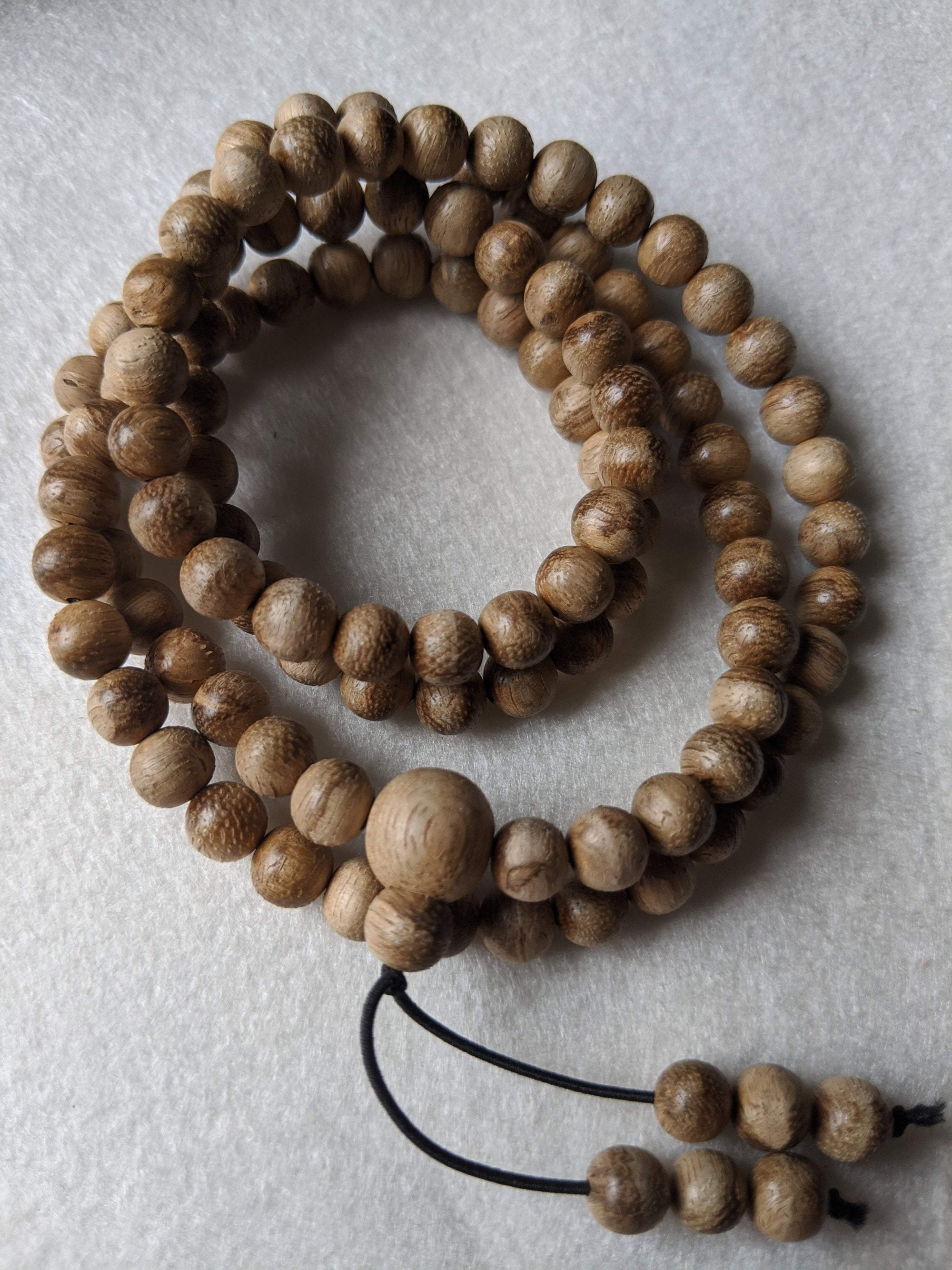 Sold New Entry Level: 11g Wild Borneo Agarwood 108 mala with 7mm dimension -