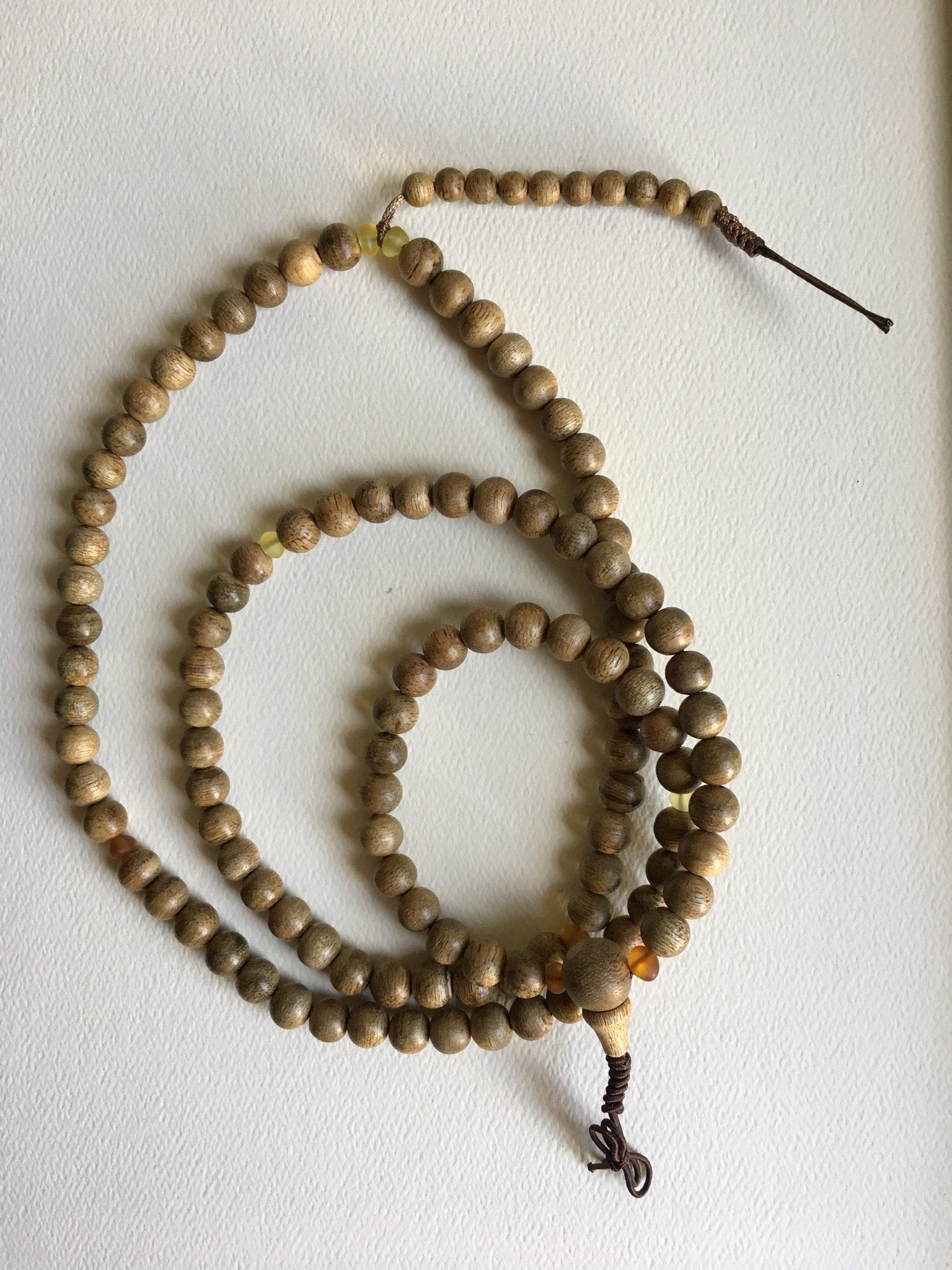 SOLD- Resinous Wild Agarwood 108 mala beads and high grade amber -