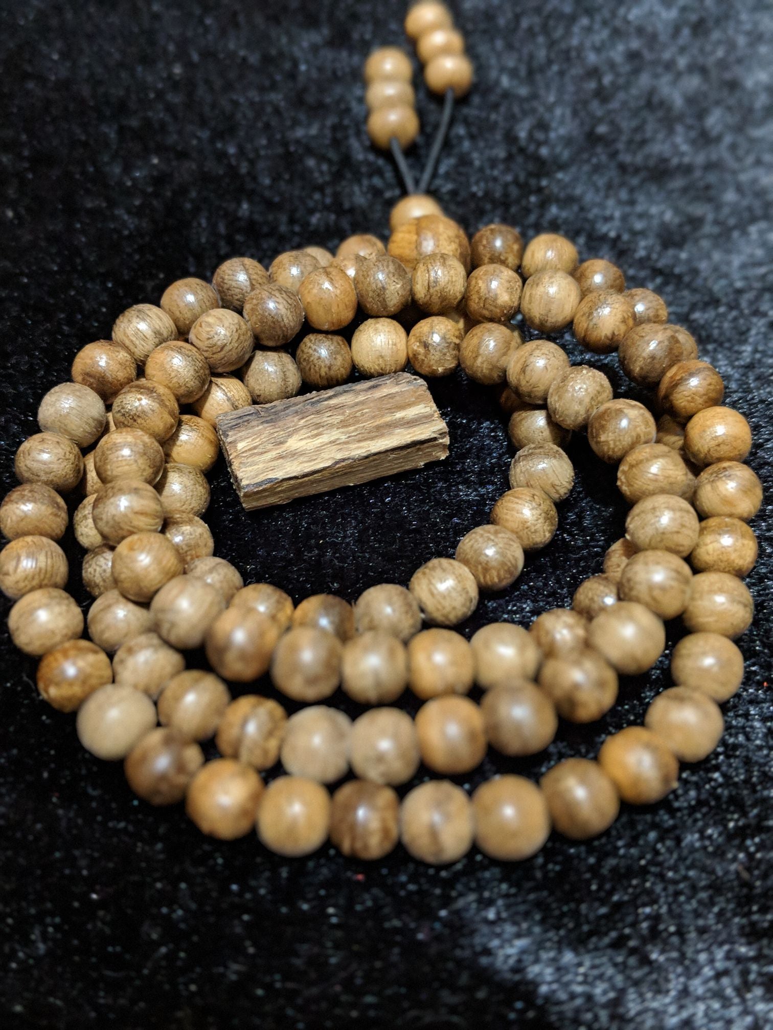 Sold Wild Agarwood mala 108 Merauke 7g 7mm entry level with a piece of remaining material -