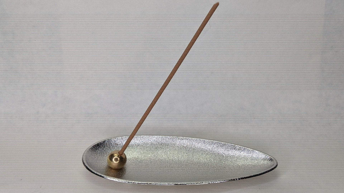 *New* Silver Coated Tray with Copper Ball Incense Holder -