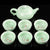 Pottery Teapot Set With 6 carp cups -